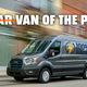 A Ford E-Transit driving down a road with the caption "The Van Of The people"